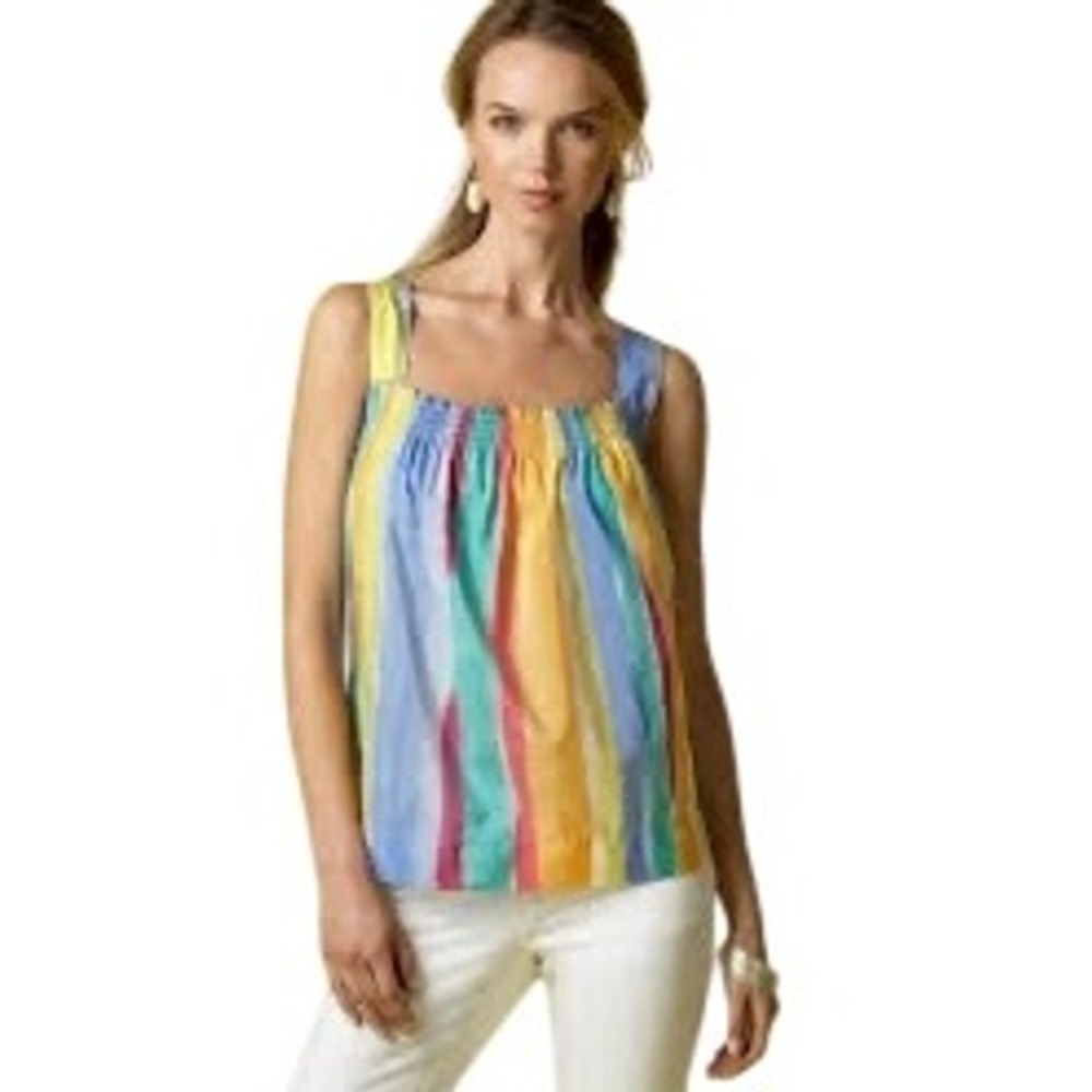 Tommy Hilfiger‎ Tank Top Striped Sleeveless Cotton Blend Casual Top M